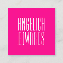 Carte De Visite Carré Rose audacieux à la mode simple moderne