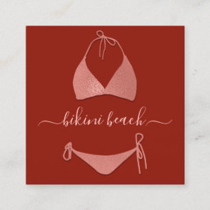 Carte De Visite Carré Rose Bikini Lingerie Beach Costume Sous-vêtements 