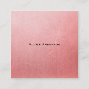 Carte De Visite Carré Rose Gold Feuille Brillant Salon Minimal Chic Glam