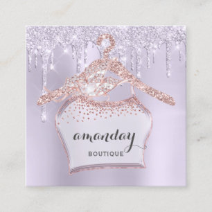 Carte De Visite Carré Rose Hanger Hanger Boutique Purple Drives