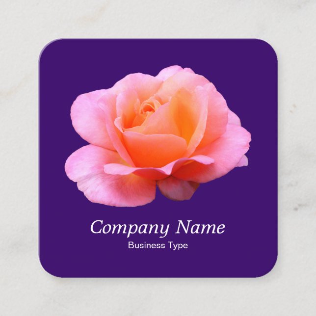 Carte De Visite Carré Rose rose - violet profond (Devant)