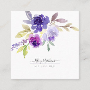 Carte De Visite Carré Roses d'été PixDezines, violet violet