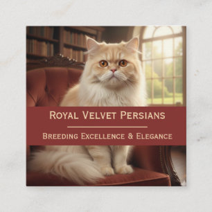 Carte De Visite Carré Royal Velvet Persian Cattery Photo personnalisable