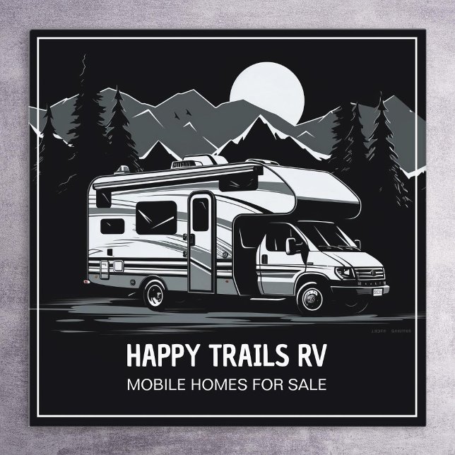 Carte De Visite Carré RV Motorhome QR personnalisé (RV Motorhome QR Square Business Cards)