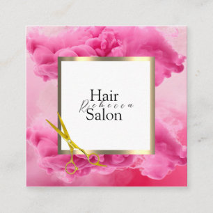 Carte De Visite Carré Salon de coiffure Typographie colorée Coiffeur mod
