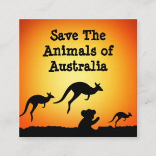 Carte De Visite Carré Sauvez les animaux d'Australie