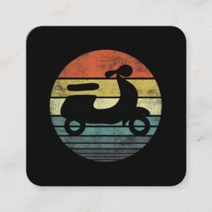 Carte De Visite Carré Scooter Driver Toxits Funny Retro Classic Motorbik