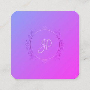 Carte De Visite Carré Script manuscrit Conception moderne Modèle Elite