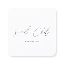 Script manuscrit noir simple et moderne et code QR