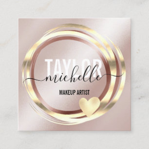 Carte De Visite Carré script moderne girly parties scintillant tendance