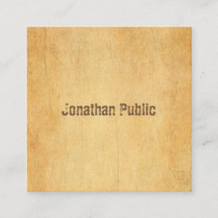 Carte De Visite Carré Script Vintage Vieux Papier  Élégant Cool