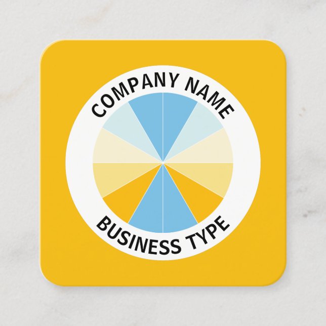 Carte De Visite Carré Secteur Abstrait 04 - Ambre #F8BC08 (Devant)