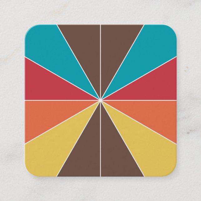 Carte De Visite Carré Segments de couleur 05 (Devant)