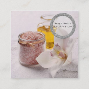 Carte De Visite Carré Sel de mer orchidées massage spa fleurs aromathéra