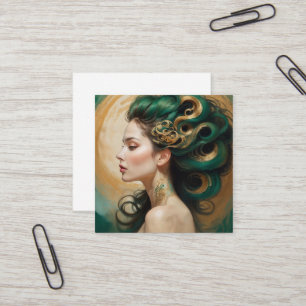 Carte De Visite Carré "Serelith" - Boucles de Jade céleste
