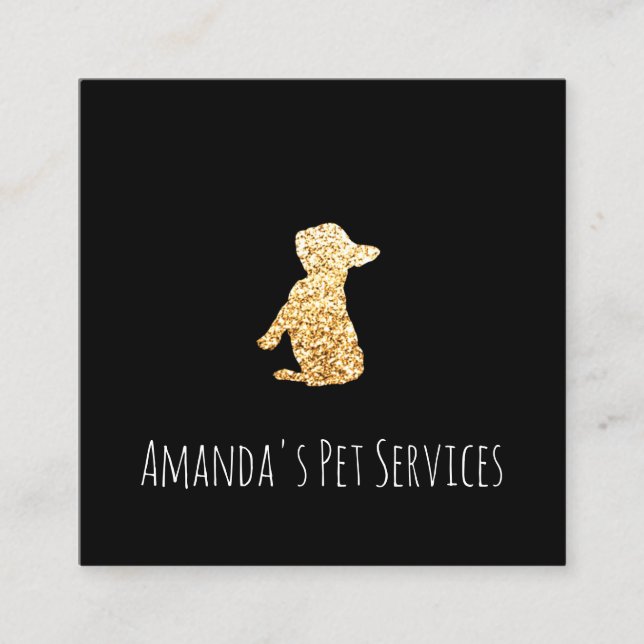 Carte De Visite Carré Serveurs de chiens Service pour animaux de compagn (Devant)