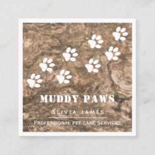 Carte De Visite Carré Service de garde pour chiens professionnels emprei