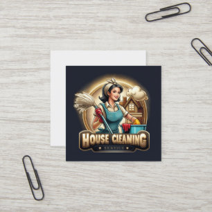 Carte De Visite Carré Service de nettoyage de maison moderne ménage