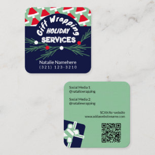 Carte De Visite Carré Service d'emballage cadeau professionnel Festive G