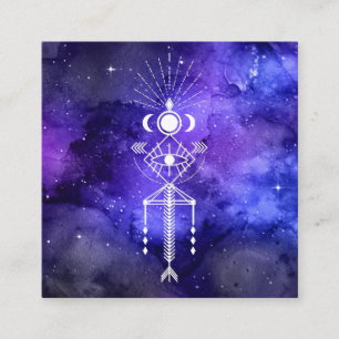Carte De Visite Carré *~* Shaman céleste sacré de la tribu aztèque cosmi