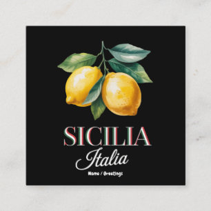 Carte De Visite Carré Sicile Italie Fiers Citrons Italiens Frais Sicilie