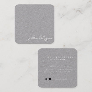Carte De Visite Carré Signature moderne Professional Premium Gris blanc