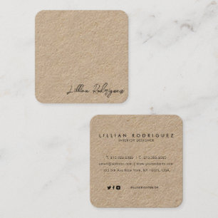 Carte De Visite Carré Signature Noire Rustique Professionnelle Moderne