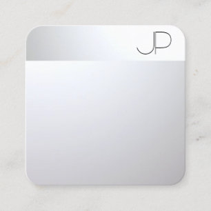 Carte De Visite Carré Silver Look moderne élégant Modèle professionnel