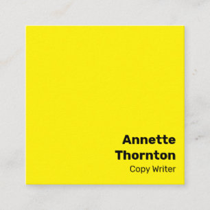 Carte De Visite Carré Simple brillant Gras Jaune Moderne Vibrant