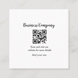 Carte De Visite Carré Simple entreprise site web code-barres QR ajouter 