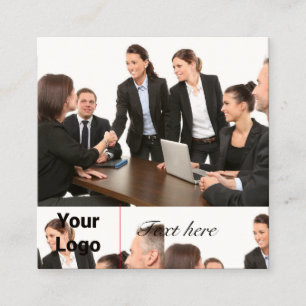 CARTE DE VISITE CARRÉ SIMPLE MINIMAL AJOUTER VOTRE LOGO TEXTE PERSONNALI