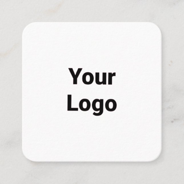 CARTE DE VISITE CARRÉ SIMPLE MINIMAL AJOUTER VOTRE LOGO TEXTE PERSONNALI (Devant)