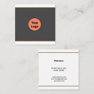 CARTE DE VISITE CARRÉ SIMPLE MINIMAL AJOUTER VOTRE LOGO TEXTE PERSONNALI