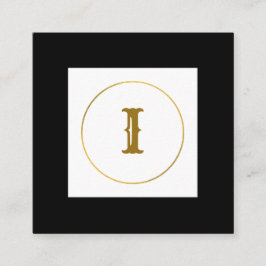 Carte De Visite Carré simple minimum or monogramme personnalisé moderne 