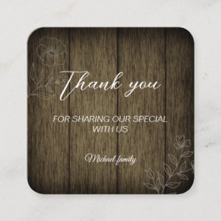 Carte De Visite Carré Simple thank you card 