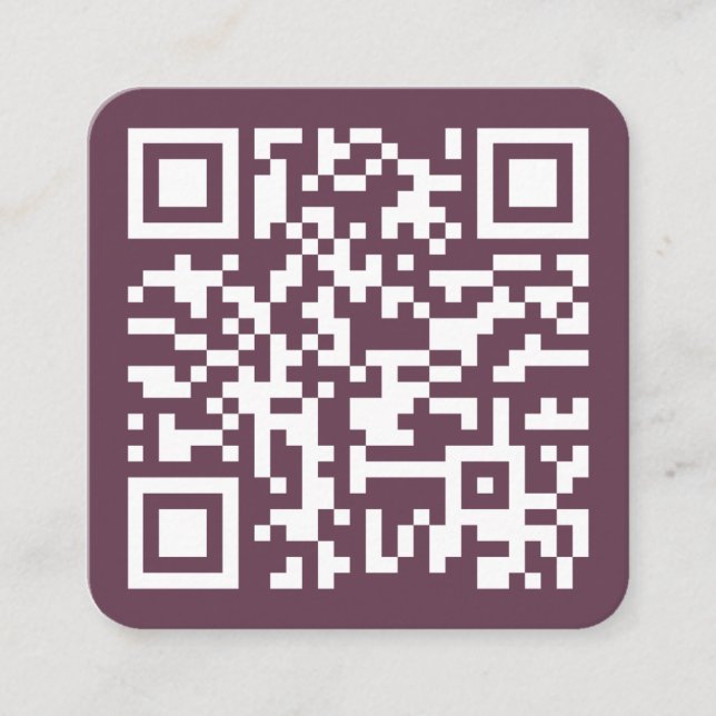 Carte De Visite Carré Site Web personnalisé QR Code Entreprise Logo Rose (Devant)