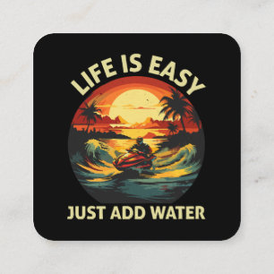 Carte De Visite Carré Ski à jet classique