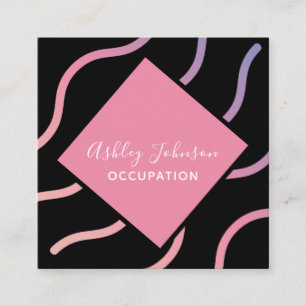 Carte De Visite Carré Social Media Ajouter Logo QR Code Holographique te