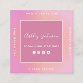 Carte De Visite Carré Social Media Manager Social Media QR Code Été