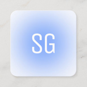 Carte De Visite Carré Soft Spot - Initiales - Baby Blue Carré Business C