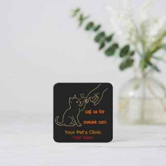 Carte De Visite Carré Soins aux animaux | Marque de toiletteur et de vét