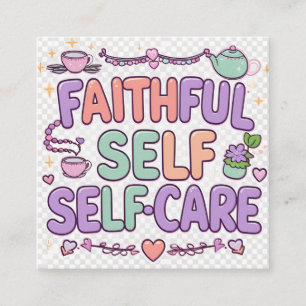 Carte De Visite Carré Soins de soi loyaux - Islamique Kawaii Wellness
