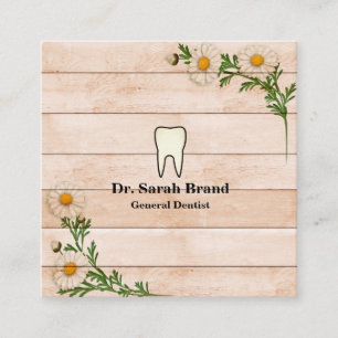 Carte De Visite Carré Soins dentaires floraux élégants pour les dentis