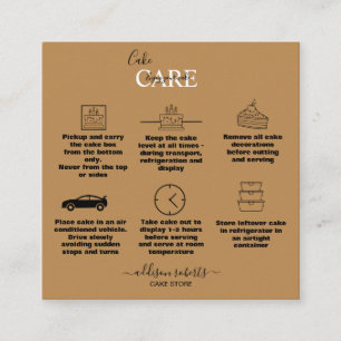 Carte De Visite Carré Soins simples en terre cuite orange