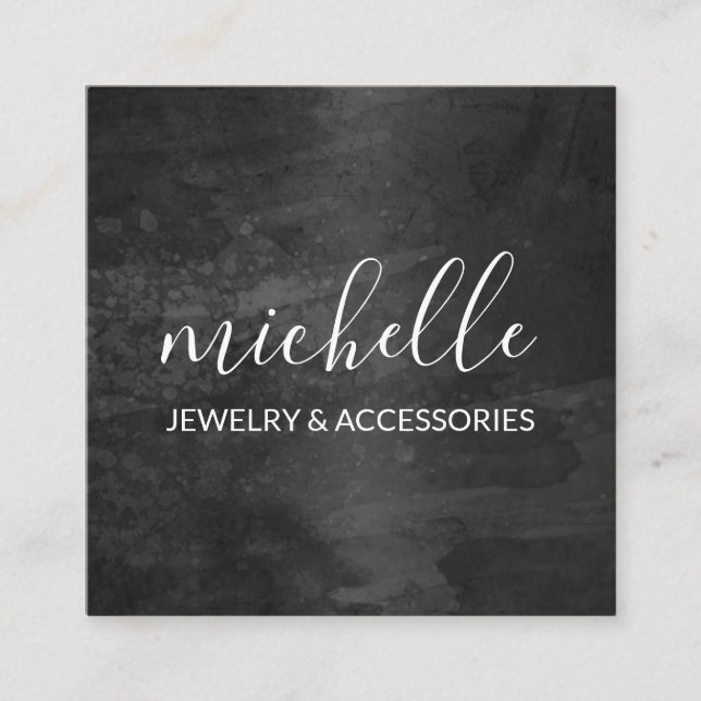 Carte De Visite Carré Sophistiqué cursif (Devant)