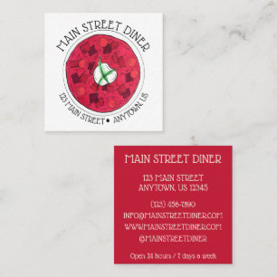 Carte De Visite Carré Soupe de betterave rouge Borscht Europe de l'Est