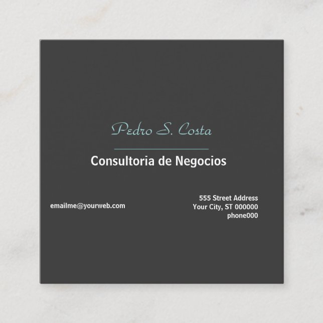 Carte De Visite Carré Sous-directeur pointu de conseiller commercial (Devant)