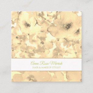 Carte De Visite Carré *~* Spa Populaire Chic Floral Motif Fille Beauté
