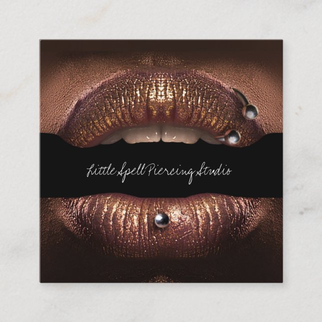 Carte De Visite Carré Spécialiste du perçage de tattoo en studio (Devant)