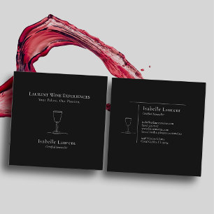 Carte De Visite Carré Spécialiste minimaliste du vin sommelier